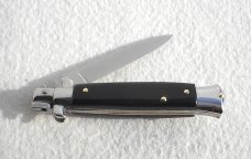 FRANK BELTRAME 8" COLTELLERIE ITALY BLACK ACRYLIC FLAT GRIND STILETTO - MINT 