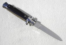 FRANK BELTRAME 8" COLTELLERIE ITALY BLACK ACRYLIC FLAT GRIND STILETTO - MINT 