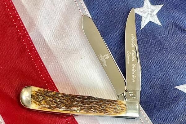 Vintage 1977 Queen Master Cutler Collection Trapper Pocket Knife w/ Beautiful Handles Vintage 1977 Queen Master Cutler Collection Trapper Pocket Knife w/ Beautiful Handles