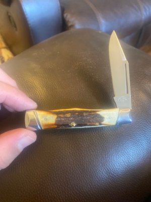 Noethwoods Gladstone Michigan Super Fat & Gnarly Stag Handles With Single Blade & Slanted Bolsters