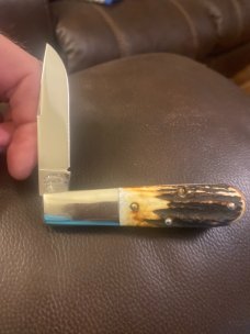 Schatt & Morgan MMIX BFC Monster Fat & Gnarly Stag Barlow With Nickel Silver Bolsters & Single Blade Schatt & Morgan MMIX BFC Monster Fat & Gnarly Stag Barlow With Nickel Silver Bolsters & Single Blade