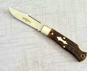 Great Eastern Northfield 831121LB, Tascosa Lockback, Dark Brewed Jigged Bone, 1095, 3.5