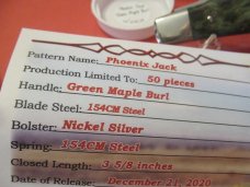 Tuna Valley  Phoenix Jack Green Maple Burl  with 154 CM 