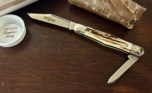 Great Eastern Cutlery Tidioute #331220 Conductor, Amazing Sambar Stag Handle, New (GEC 33) 