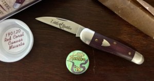 Great Eastern Cutlery Tidioute 190120 Little Rattler, Red Coral Canvas Micarta, (GEC 19), New 