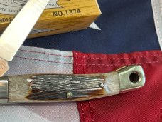 Vintage Parker Cut Co. 1980s/90s Trapper Knife w/ Elk Horn Handles & Lanyard Hole -NOS +Orig Box Vintage Parker Cut Co. 1980s/90s Trapper Knife w/ Elk Horn Handles & Lanyard Hole -NOS +Orig Box