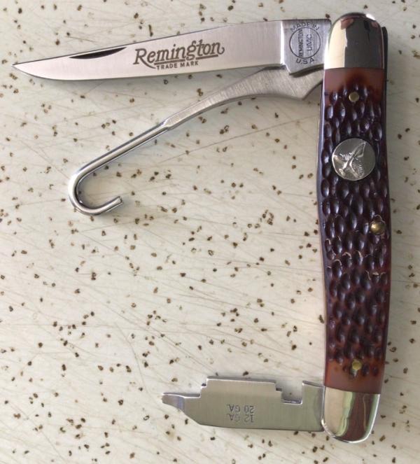 VINTAGE REMINGTON UMC USA R-1 UPLAND KNIFE w BIRD HOOK and CHOKE TOOL/ SWEET KNIFE 