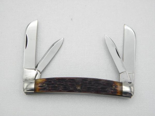 Queen Cutlery Co. #33 Congress in Rogers Bone: 3 1/2” closed; early 1950s, Queen Cutlery Co. #33 Congress in Rogers Bone: 3 1/2” closed; early 1950s,
