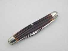 Queen Cutlery Co. #37 Stockman with leather punch in Burnt Orange Imitation Winterbottom Bone: Queen Cutlery Co. #37 Stockman with leather punch in Burnt Orange Imitation Winterbottom Bone: