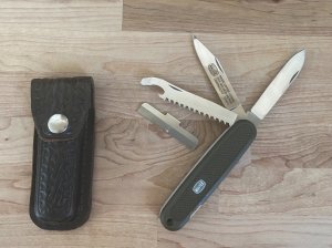 Victorinox Mauser 108mm with Olive Drab Nylon Scales and Leather Sheath