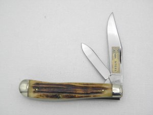 Queen Cutlery #51 Small Trapper Winterbottom bone:  3 1/2” closed, circa 1955