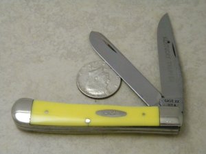 Case XX USA 3 Dot 3254 Yellow  Kentucky Trapper 1977 Knife