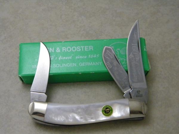 Hen & Rooster Solingen Germany 213-MOP Pearl 160th Anniversary Sowbelly Knife in Box c.2005 Hen & Rooster Solingen Germany 213-MOP Pearl 160th Anniversary Sowbelly Knife in Box c.2005