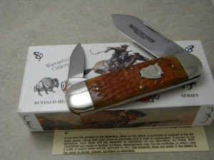 Winchester USA W 18 29110-BH Buffalo Head Series Bone Elephant Toe Knife in Box