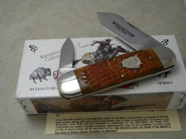 Winchester USA W 18 29110-BH Buffalo Head Series Bone Elephant Toe Knife in Box Winchester USA W 18 29110-BH Buffalo Head Series Bone Elephant Toe Knife in Box