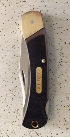 VINTAGE SCHRADE USA 6OT “OLD TIMER” LOCKBACK KNIFE/ GORGEOUS BLADE on THIS KNIFE  