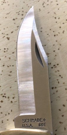 VINTAGE SCHRADE USA 6OT “OLD TIMER” LOCKBACK KNIFE/ GORGEOUS BLADE on THIS KNIFE  