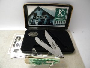 Case XX USA 2010 Emerald Green Bone 6254 Kinfolks Inc. Trapper Knife NIB