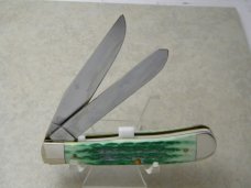 Case XX USA 2010 Emerald Green Bone 6254 Kinfolks Inc. Trapper Knife NIB Case XX USA 2010 Emerald Green Bone 6254 Kinfolks Inc. Trapper Knife NIB