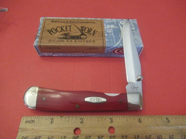 Case XX 2010 Red Micarta TrapperLock  Pattern # 10154L SS