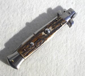 NEW 9" FRANK B. GENUINE EUROPEAN STAG ITALIAN STILETTO