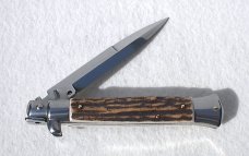 NEW 9" FRANK B. GENUINE EUROPEAN STAG ITALIAN STILETTO