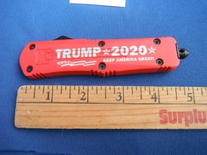 Automatic OTF Cobra Tec Knives Trump 2020 3" Drop Point Blade D2 Steel Auto Knife, Trump 2020 handle