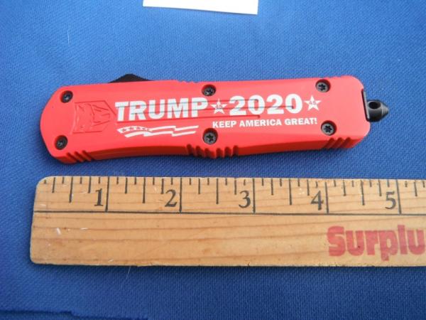Automatic OTF Cobra Tec Knives Trump 2020 3" Drop Point Blade D2 Steel Auto Knife, Trump 2020 handle Automatic OTF Cobra Tec Knives Trump 2020 3" Drop Point Blade D2 Steel Auto Knife, Trump 2020 handle