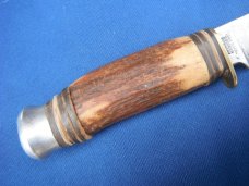 Original Edge Brand Solingen Germany Stag Handle Knife # 457 with sheath. Sharp!!!