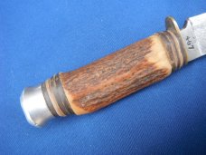  Original Edge Brand Solingen Germany Stag Handle Knife # 457 with sheath. Sharp!!!