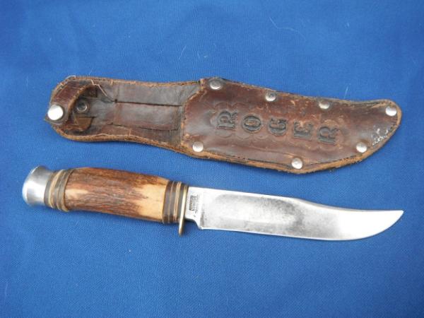  Original Edge Brand Solingen Germany Stag Handle Knife # 457 with sheath. Sharp!!!