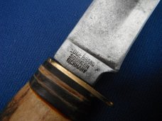  Original Edge Brand Solingen Germany Stag Handle Knife # 457 with sheath. Sharp!!!