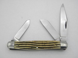 Queen Cutlery #9 Stockmen:  4” closed, 1961 - 1971,  genuine Winterbottom bone handles