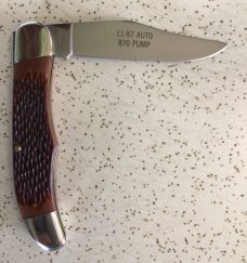 VINTAGE REMINGTON 1990 SHOTGUN COMMEMORATIVE KNIFE/11-87 870 AUTO PUMP/NOS/ SWEET PIECE VINTAGE REMINGTON 1990 SHOTGUN COMMEMORATIVE KNIFE/11-87 870 AUTO PUMP/NOS/ SWEET PIECE