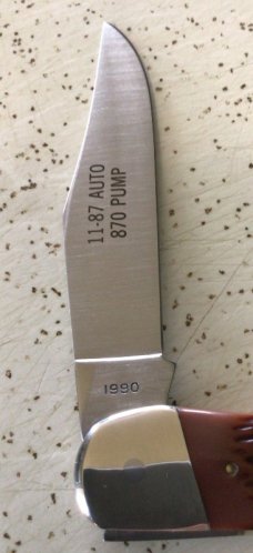 VINTAGE REMINGTON 1990 SHOTGUN COMMEMORATIVE KNIFE/11-87 870 AUTO PUMP/NOS/ SWEET PIECE VINTAGE REMINGTON 1990 SHOTGUN COMMEMORATIVE KNIFE/11-87 870 AUTO PUMP/NOS/ SWEET PIECE