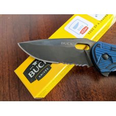 Buck 847 Vantage Force Pro Folding Knife 3.25" S30V Combo Blade, Black/Blue G10