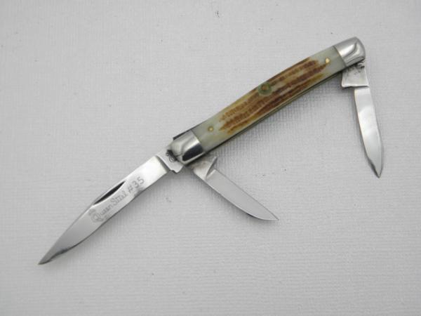 Queen Cutlery #35 Stockman Winterbottom bone:  2 5/8” closed, circa 1971,