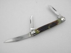 Queen Cutlery #35 Stockman Winterbottom bone:  2 5/8” closed, circa 1971,