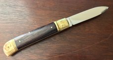 Vintage Italian Knife, Cocobolo Wood Handle, Unused 
