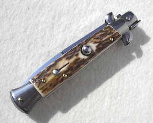 NEW 9" FRANK B. GENUINE EUROPEAN STAG ITALIAN STILETTO