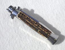 NEW 9" FRANK B. GENUINE EUROPEAN STAG ITALIAN STILETTO