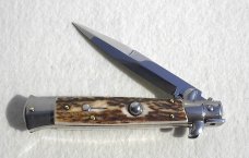NEW 9" FRANK B. GENUINE EUROPEAN STAG ITALIAN STILETTO