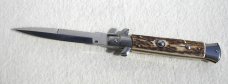 NEW 9" FRANK B. GENUINE EUROPEAN STAG ITALIAN STILETTO