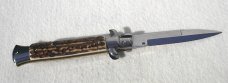 NEW 9" FRANK B. GENUINE EUROPEAN STAG ITALIAN STILETTO