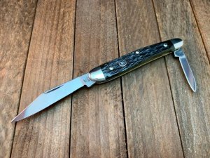 Henckels by Boker Half Whittler Green Pin Feather Jigged Bone