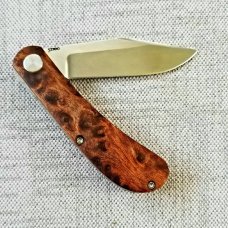 Doc Shiffer Custom Lanny Clip.slipjoint.3.75"..Redwood Burl...52100..washers,from Atlanta Blade Show