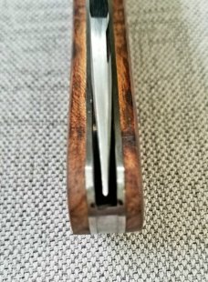 Doc Shiffer Custom Lanny Clip.slipjoint.3.75"..Redwood Burl...52100..washers,from Atlanta Blade Show