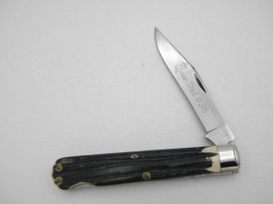Queen Cutlery #36 Lock Back Hunter Winterbottom bone:  4 1/2” closed, circa 1961