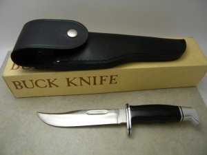 Buck 119 USA Black Buck Special Fixed Blade Hunting Sheath Knife in Box 1973