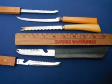 Set of Floating Fish Knives, fishing knives, fish prep-knives, 3 Wood Scabbard Stainless Japan 2 US Set of Floating Fish Knives, fishing knives, fish prep-knives, 3 Wood Scabbard Stainless Japan 2 US